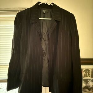 Kasper Black Pinstripe Blazer for Women
